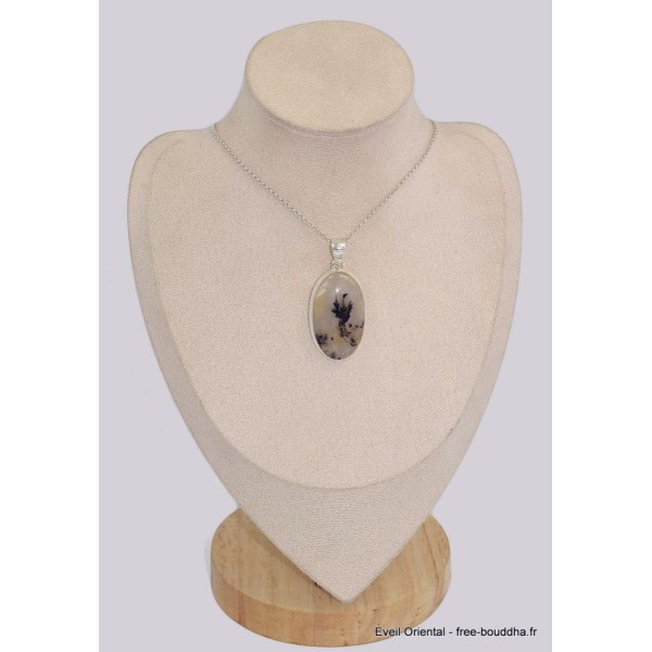 Pendentif en Merlinite Oeil de Tigre oval Bijoux en Opale Dendritique (Merlinite) BK79.1