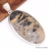 Gros Pendentif argent Merlinite Oeil de Tigre oval Pendentifs pierres naturelles BK79.3