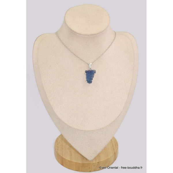 Pendentif argent Tanzanite brute serti griffes Bijoux en Tanzanite BK80.1