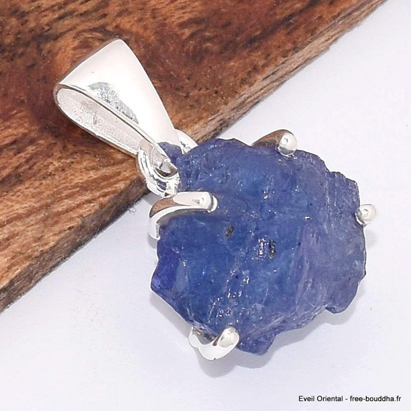 Pendentif en Tanzanite brute serti griffes 