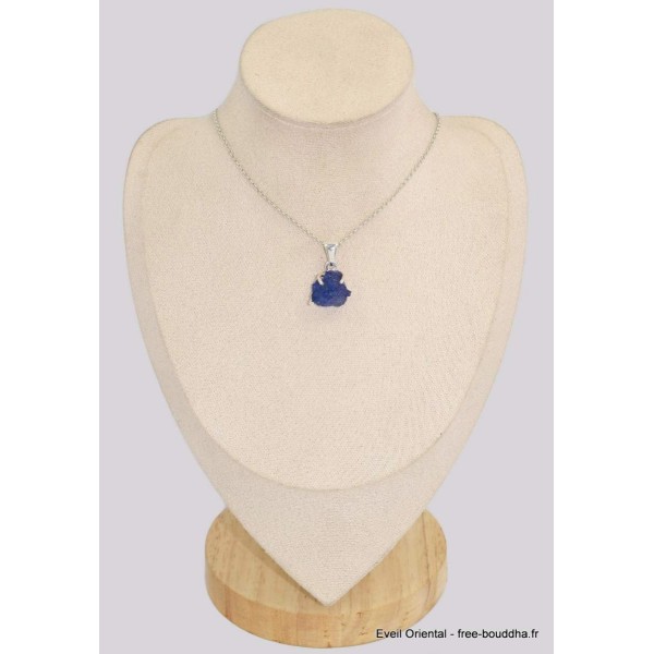 Pendentif en Tanzanite brute serti griffes Bijoux en Tanzanite BK80.2