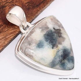 Pendentif Tourmaline indigo sur Quartz fumé triangulaire Bijoux en Tourmaline Indigo BK81