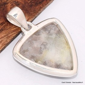 Pendentif Tourmaline indigo sur Quartz fumé triangulaire 