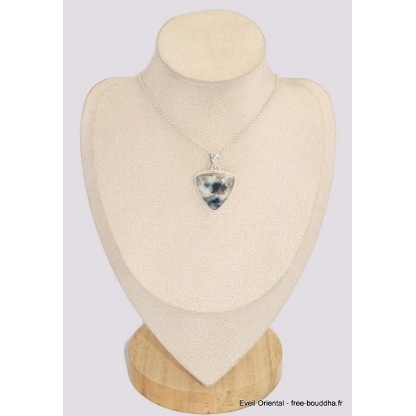 Pendentif Tourmaline indigo sur Quartz fumé triangulaire Bijoux en Tourmaline Indigo BK81