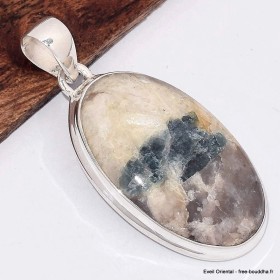 Pendentif Tourmaline indigo sur Quartz fumé oval 