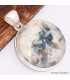 Pendentif rondTourmaline indigo sur Quartz fumé  Bijoux en Tourmaline Indigo BK81.2