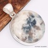 Pendentif rondTourmaline indigo sur Quartz fumé  Bijoux en Tourmaline Indigo BK81.2