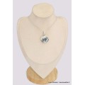Pendentif rondTourmaline indigo sur Quartz fumé  Bijoux en Tourmaline Indigo BK81.2