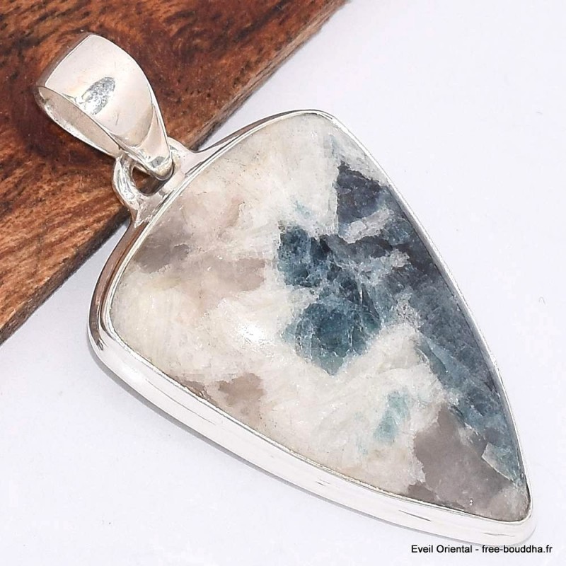 Pendentif coeur Tourmaline indigo sur Quartz fumé  