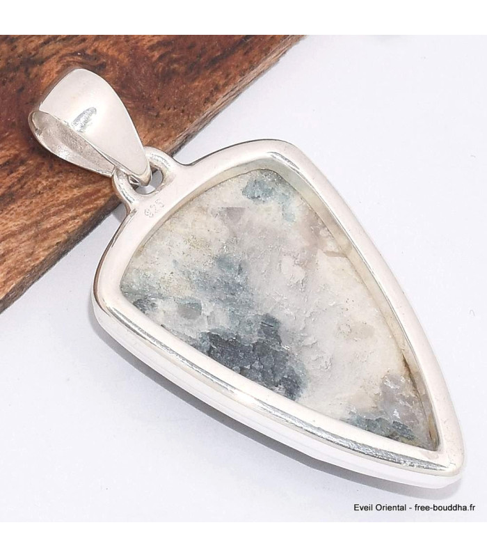 Pendentif Tourmaline indigo sur Quartz fumé en pointe Bijoux en Tourmaline Indigo BK81.4