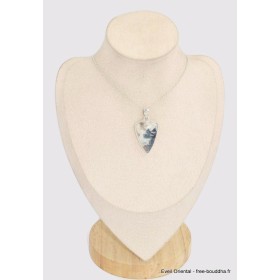 Pendentif Tourmaline indigo sur Quartz fumé en pointe Bijoux en Tourmaline Indigo BK81.4