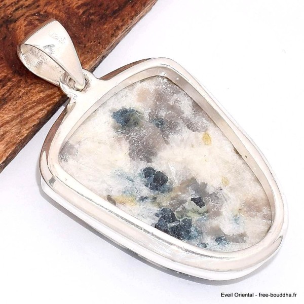 Gros Pendentif Tourmaline indigo sur Quartz fumé semi-oval Bijoux en Tourmaline Indigo BK81.5