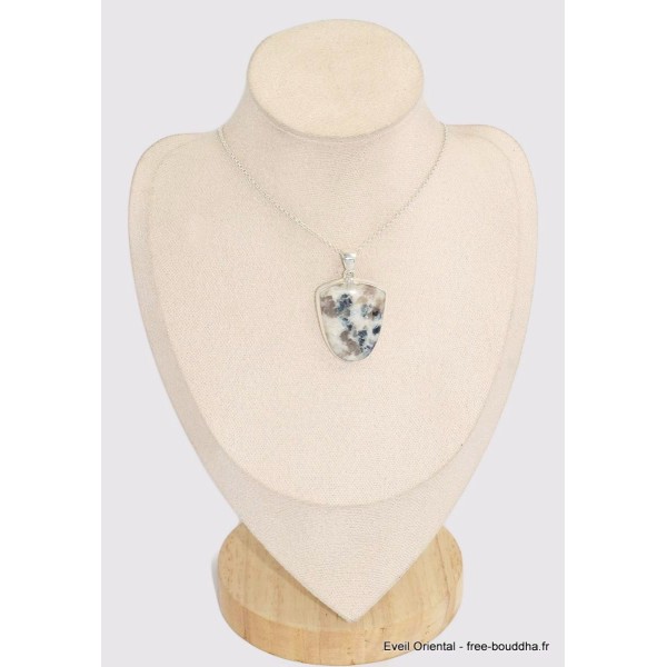Gros Pendentif Tourmaline indigo sur Quartz fumé semi-oval Bijoux en Tourmaline Indigo BK81.5