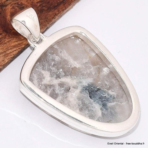 Gros Pendentif semi-oval en Tourmaline indigo sur Quartz fumé Bijoux en Tourmaline Indigo BK81.6