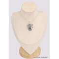 Gros Pendentif semi-oval en Tourmaline indigo sur Quartz fumé Bijoux en Tourmaline Indigo BK81.6