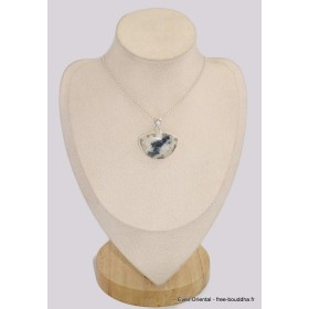 Pendentif tourmaline indigo sur Quartz fumé semi-rond Bijoux en Tourmaline Indigo BK81.7