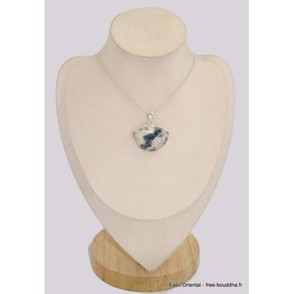 Pendentif tourmaline indigo sur Quartz fumé semi-rond Bijoux en Tourmaline Indigo BK81.7