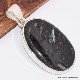 Pendentif authentique Nuumite ovale reflets bleus - Pendentifs pierres naturelles