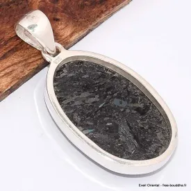 Pendentif authentique Nuumite ovale reflets bleus - Pendentifs pierres naturelles