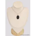 Pendentif authentique Nuumite ovale reflets bleus - Pendentifs pierres naturelles