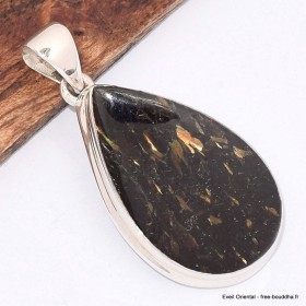 Pendentif authentique Nuumite forme goutte reflets cuivre Bijoux en Nuumite BK85.2