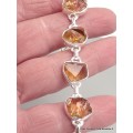 Bracelet argent Citrine brute serti clos-n Bracelets pierres naturelles BK87