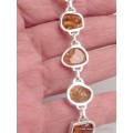 Bracelet argent Citrine brute serti clos-n Bracelets pierres naturelles BK87