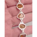 Bracelet argent Citrine brute serti clos-n - Bracelets pierres naturelles