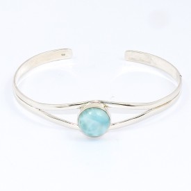Bracelet Larimar femme argent 925, qualité AAA, bijou naturel certifié