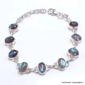 Bracelet Labradorite bleue 9 pierres - Bijoux en Labradorite Bleue