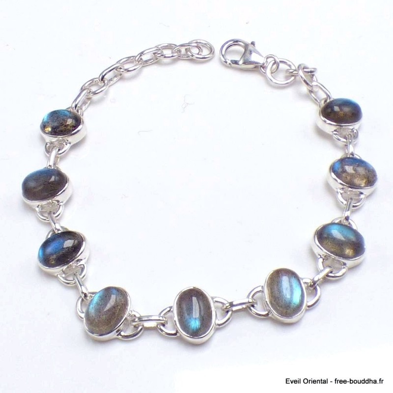 Bracelet Labradorite bleue 9 pierres 