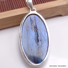 Gros Pendentif oval Labradorite bleue grade AAA-bo Pendentifs pierres naturelles BK88