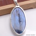 Pendentif oval cabochon Labradorite bleue grade AAA Pendentifs pierres naturelles BK88