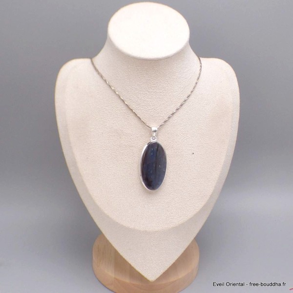Gros Pendentif oval Labradorite bleue grade AAA-bo Pendentifs pierres naturelles BK88