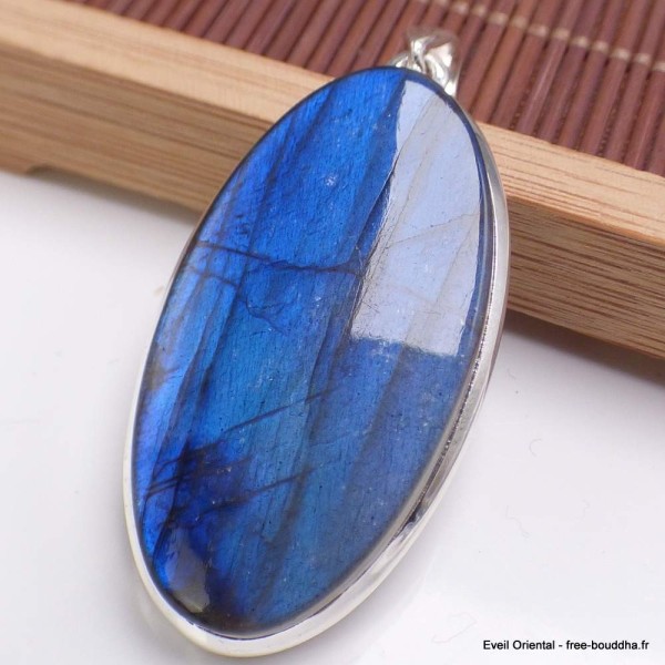 Gros Pendentif oval Labradorite bleue grade AAA-bo Pendentifs pierres naturelles BK88