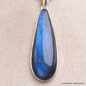 Pendentif allongé Labradorite bleue grade AAA 