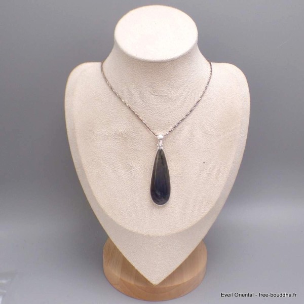 Pendentif allongé Labradorite bleue grade AAA Pendentifs pierres naturelles BK88.1