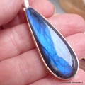 Pendentif allongé Labradorite bleue grade AAA Pendentifs pierres naturelles BK88.1