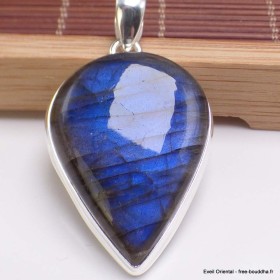 Gros Pendentif goutte Labradorite bleue grade AAA 