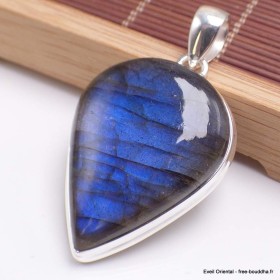 Gros Pendentif goutte Labradorite bleue grade AAA 