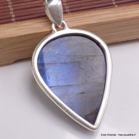 Gros Pendentif goutte Labradorite bleue grade AAA 