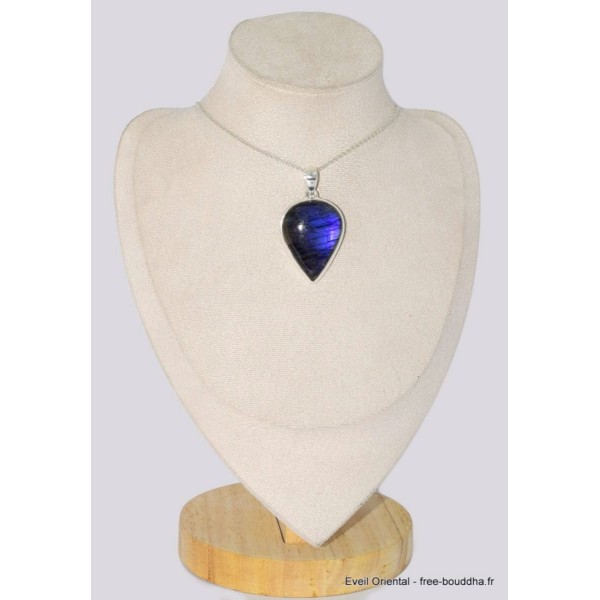 Gros Pendentif goutte Labradorite bleue grade AAA Bijoux en Labradorite Bleue BK88.2