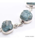 Bracelet Apatite bleu néon brute 7 pierres Bijoux en Apatite bleue BK87.5