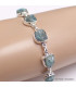 Bracelet Apatite bleu néon brute 7 pierres Bijoux en Apatite bleue BK87.5