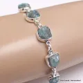 Bracelet Apatite bleu néon brute 7 pierres - Bijoux en Apatite bleue