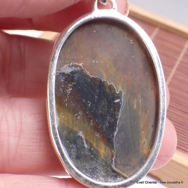 Extraordinaire Pietersite qualité AAA gris fauve Pendentifs pierres naturelles BK89