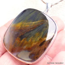 Très gros pendentif en Pietersite qualité AAA gris fauve - Pendentifs pierres naturelles