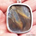 Très gros pendentif en Pietersite qualité AAA gris fauve - Pendentifs pierres naturelles