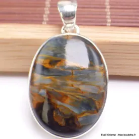 Pendentif argent Pietersite qualité AAA gris fauve - Pendentifs pierres naturelles