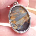 Pendentif argent Pietersite qualité AAA gris fauve - Pendentifs pierres naturelles
